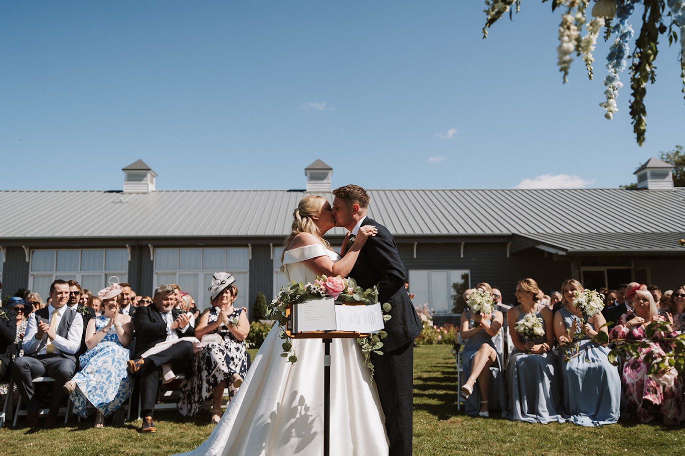sharna and johnny's wedding at Barra barn with mary gibson the celebrant angel aberdeen