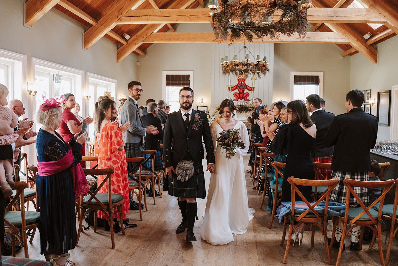 Emma and Ewan's wedding with mary gibson the celebrant angel aberdeen