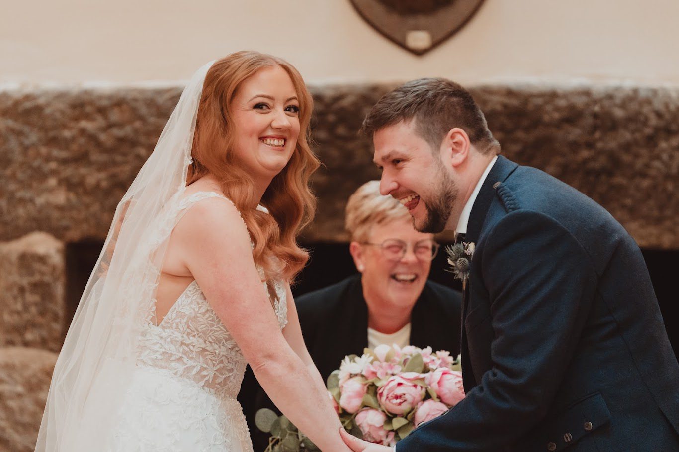 leanne and martin Wedding ceremony with Mary Gibson The Celebrant Angel in Aberdeen